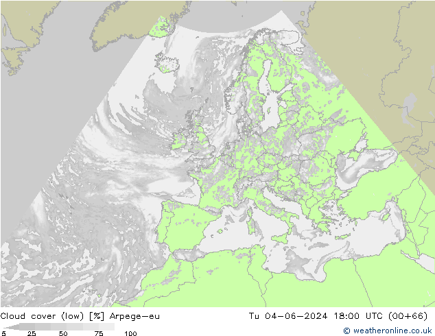 Nuages (bas) Arpege-eu mar 04.06.2024 18 UTC