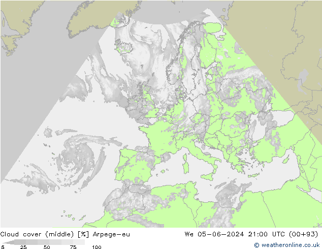 nuvens (médio) Arpege-eu Qua 05.06.2024 21 UTC
