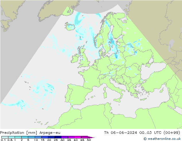 Niederschlag Arpege-eu Do 06.06.2024 03 UTC