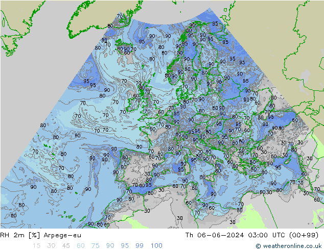 RH 2m Arpege-eu Th 06.06.2024 03 UTC