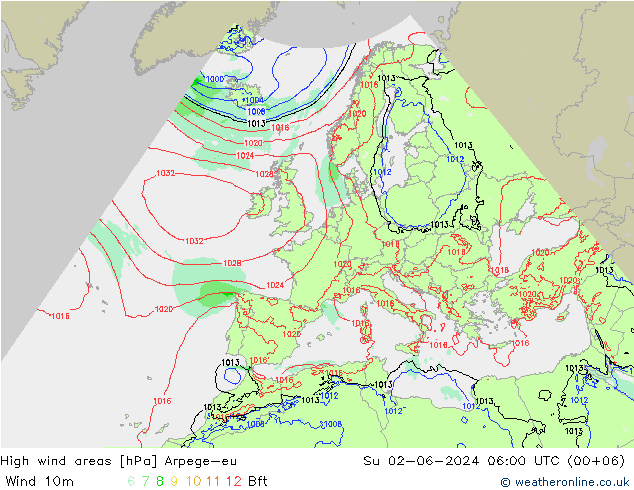 Izotacha Arpege-eu nie. 02.06.2024 06 UTC