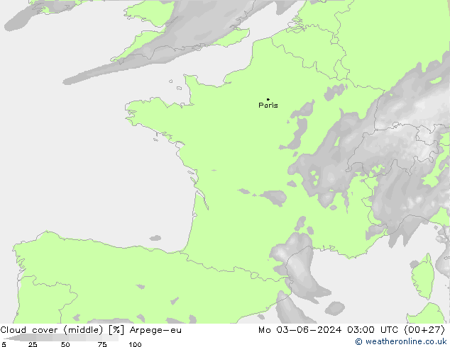Bewolking (Middelb.) Arpege-eu ma 03.06.2024 03 UTC
