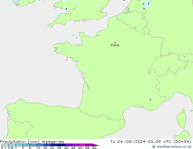 Yağış Arpege-eu Sa 04.06.2024 06 UTC