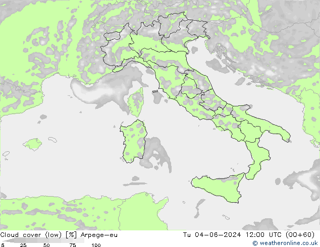 Wolken (tief) Arpege-eu Di 04.06.2024 12 UTC