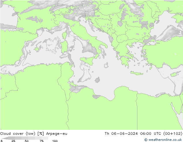 Bulutlar (düşük) Arpege-eu Per 06.06.2024 06 UTC