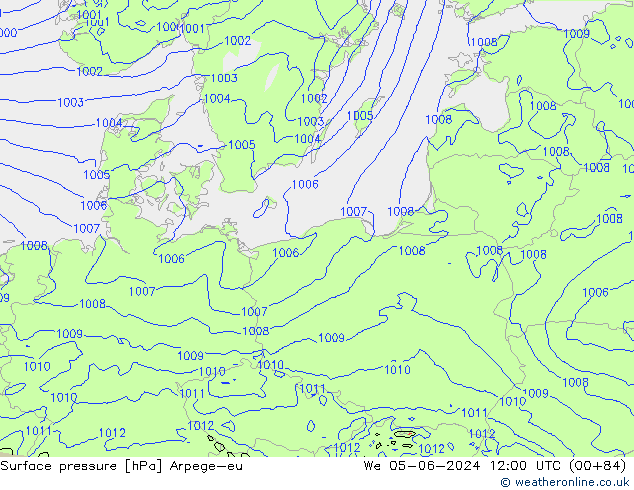 Atmosférický tlak Arpege-eu St 05.06.2024 12 UTC