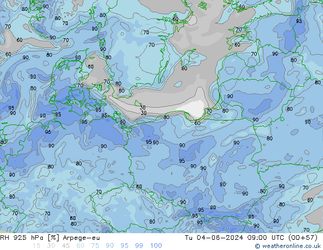 RV 925 hPa Arpege-eu di 04.06.2024 09 UTC