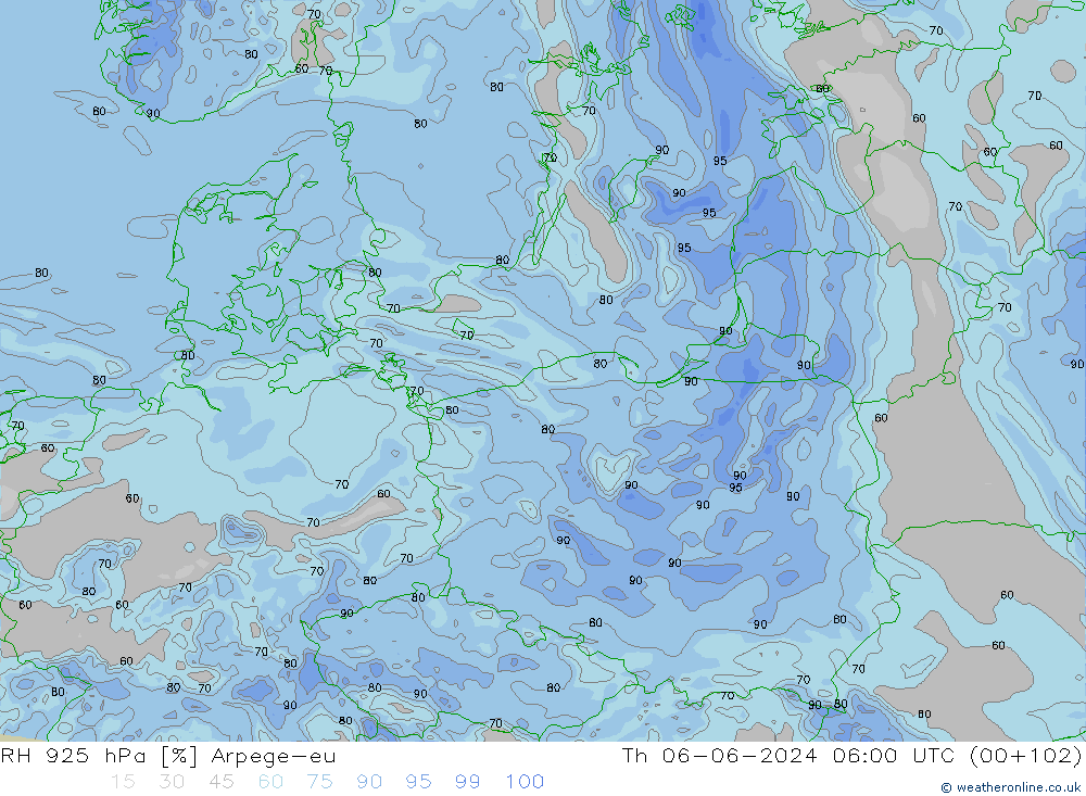 925 hPa Nispi Nem Arpege-eu Per 06.06.2024 06 UTC