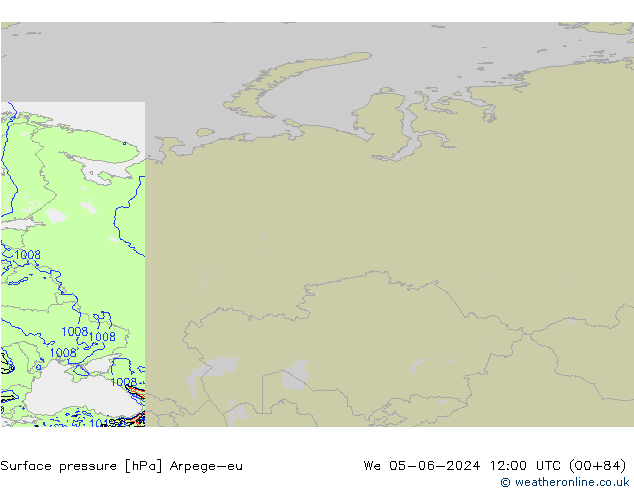 Surface pressure Arpege-eu We 05.06.2024 12 UTC