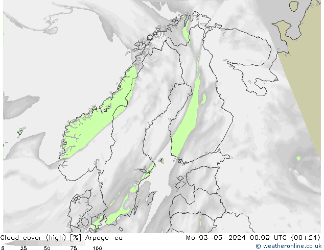 vysoký oblak Arpege-eu Po 03.06.2024 00 UTC