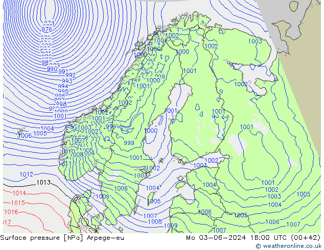 Bodendruck Arpege-eu Mo 03.06.2024 18 UTC