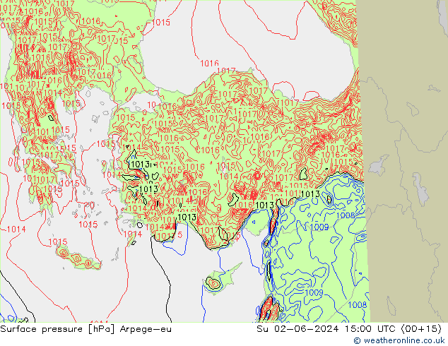 Yer basıncı Arpege-eu Paz 02.06.2024 15 UTC