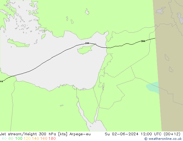 Jet stream Arpege-eu Dom 02.06.2024 12 UTC
