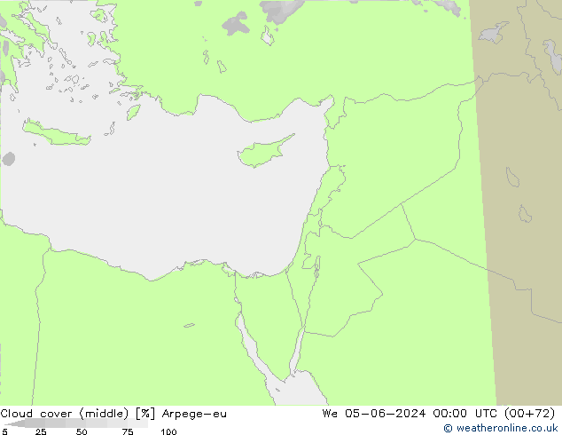 Nuages (moyen) Arpege-eu mer 05.06.2024 00 UTC
