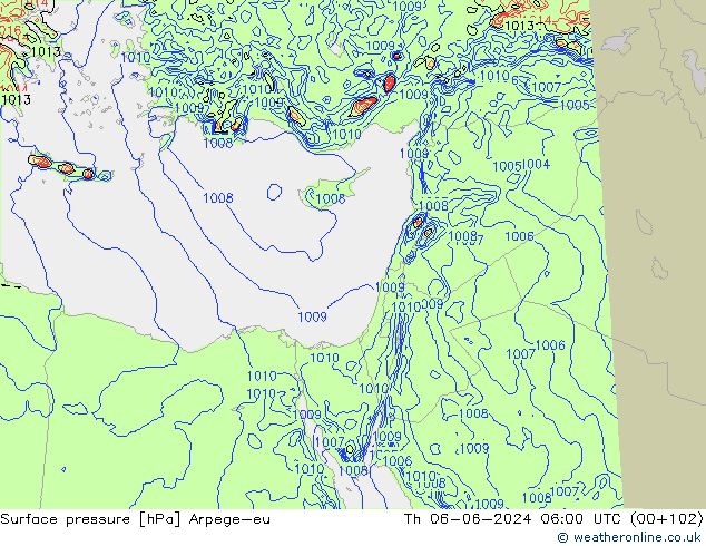 ciśnienie Arpege-eu czw. 06.06.2024 06 UTC