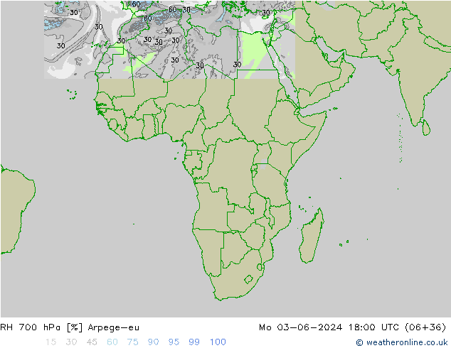 RH 700 гПа Arpege-eu пн 03.06.2024 18 UTC