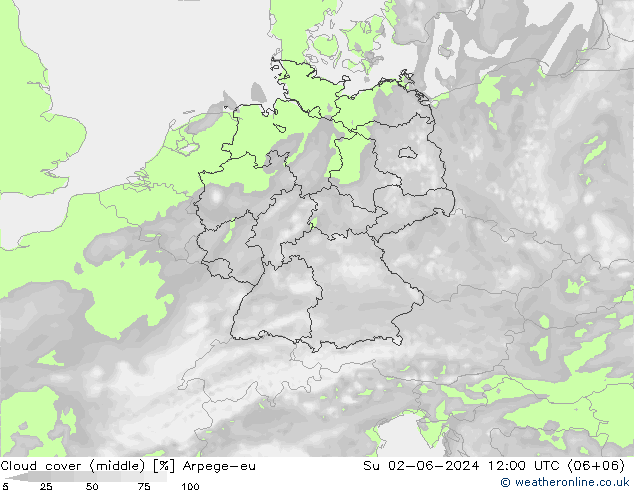 Nubes medias Arpege-eu dom 02.06.2024 12 UTC