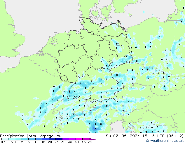 Yağış Arpege-eu Paz 02.06.2024 18 UTC