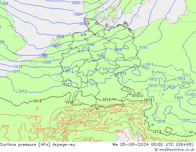 Atmosférický tlak Arpege-eu St 05.06.2024 00 UTC