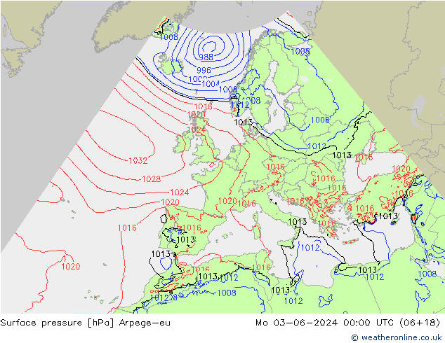 Luchtdruk (Grond) Arpege-eu ma 03.06.2024 00 UTC