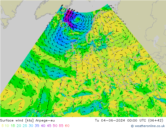 Bodenwind Arpege-eu Di 04.06.2024 00 UTC