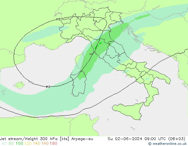 Jet Akımları Arpege-eu Paz 02.06.2024 09 UTC