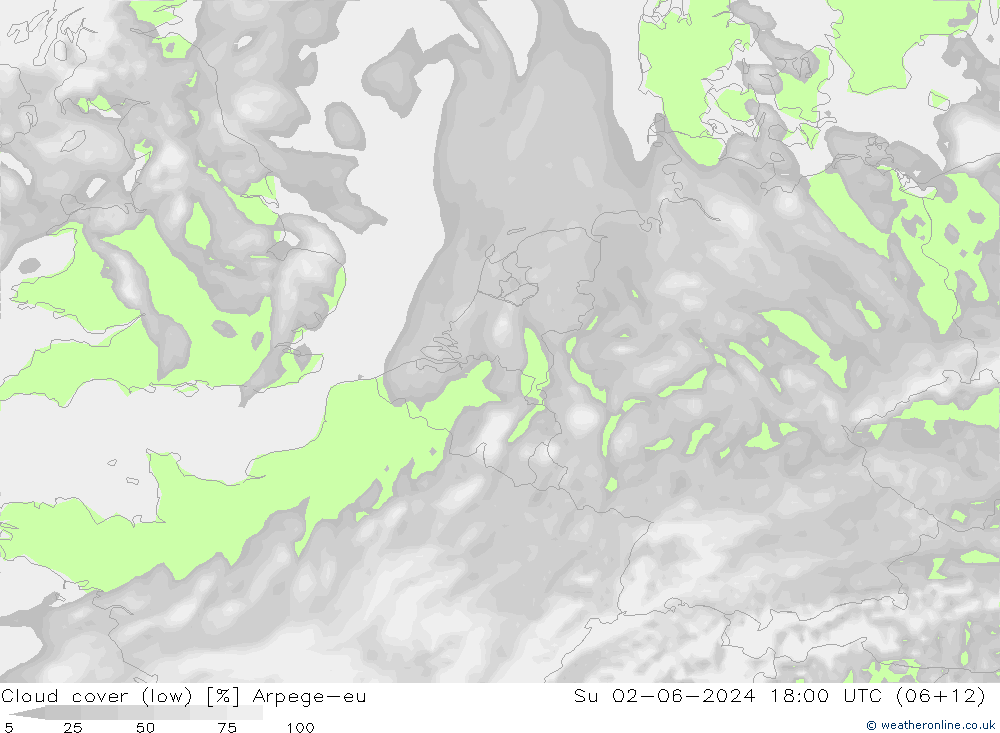 Nuages (bas) Arpege-eu dim 02.06.2024 18 UTC