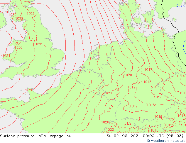 ciśnienie Arpege-eu nie. 02.06.2024 09 UTC