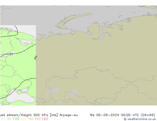 Corrente a getto Arpege-eu mer 05.06.2024 00 UTC