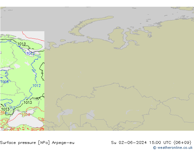 Surface pressure Arpege-eu Su 02.06.2024 15 UTC