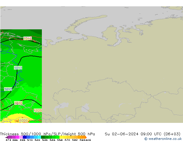 Thck 500-1000hPa Arpege-eu  02.06.2024 09 UTC
