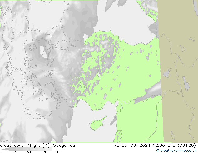 vysoký oblak Arpege-eu Po 03.06.2024 12 UTC