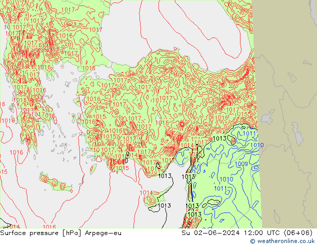 приземное давление Arpege-eu Вс 02.06.2024 12 UTC