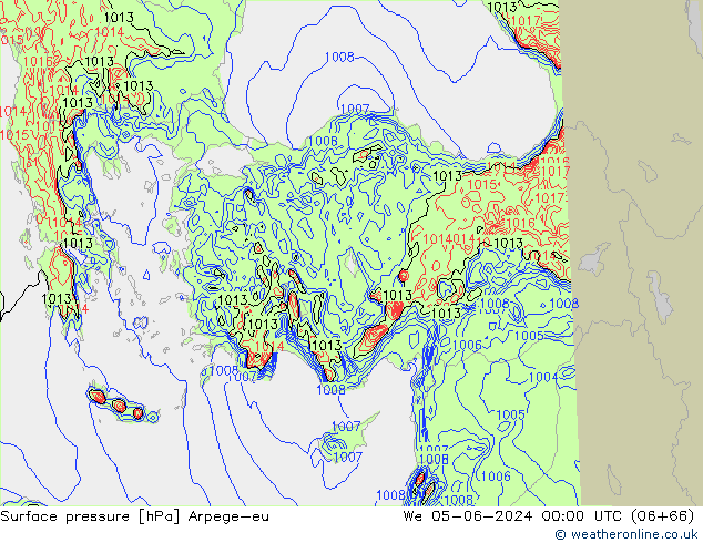 pression de l'air Arpege-eu mer 05.06.2024 00 UTC