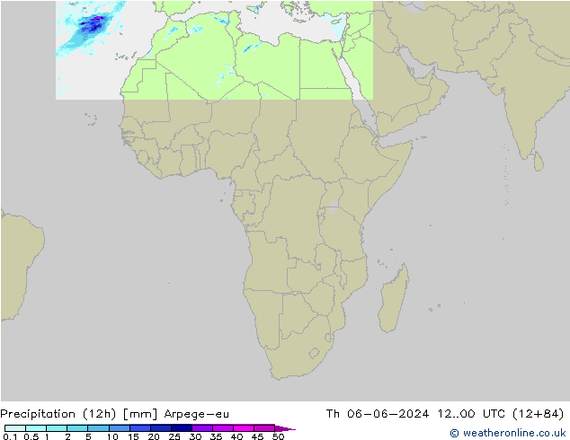 Precipitation (12h) Arpege-eu Th 06.06.2024 00 UTC