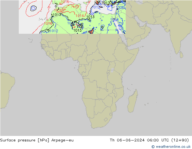 Luchtdruk (Grond) Arpege-eu do 06.06.2024 06 UTC