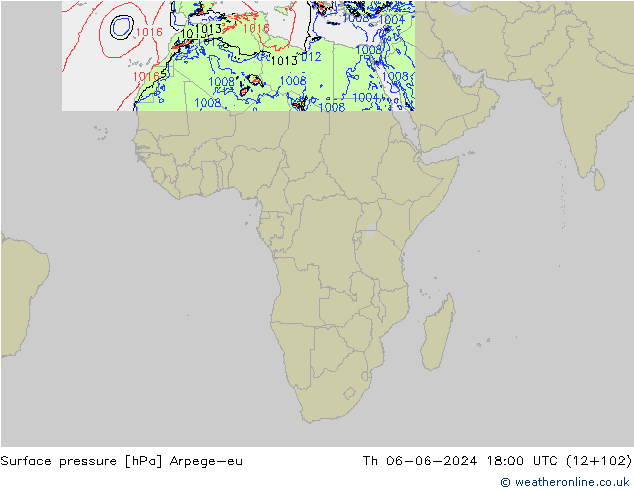 Yer basıncı Arpege-eu Per 06.06.2024 18 UTC