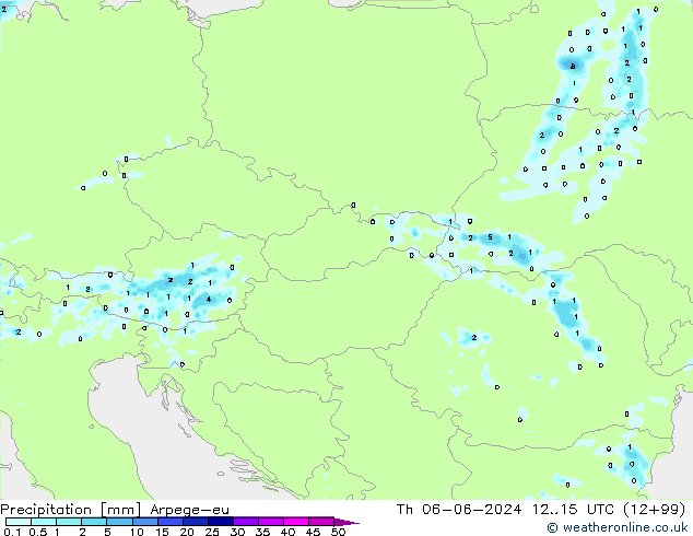 Precipitación Arpege-eu jue 06.06.2024 15 UTC
