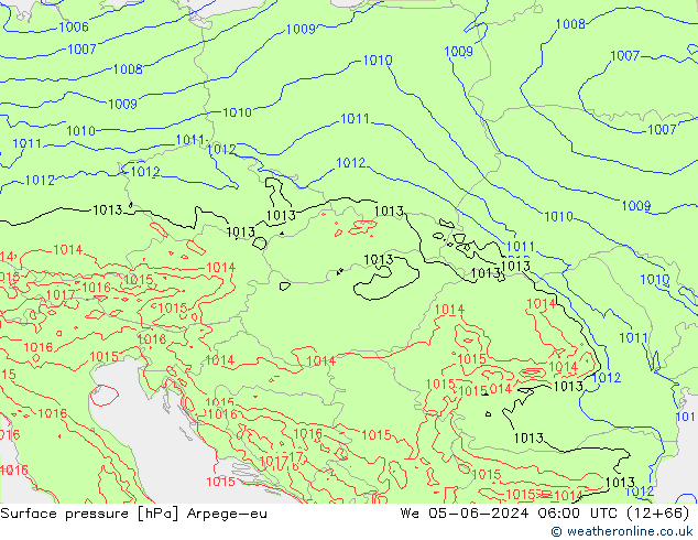 Surface pressure Arpege-eu We 05.06.2024 06 UTC