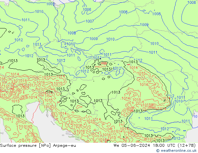 pression de l'air Arpege-eu mer 05.06.2024 18 UTC