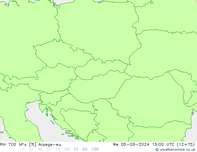 RH 700 hPa Arpege-eu mer 05.06.2024 15 UTC