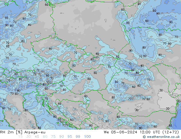 RH 2m Arpege-eu  05.06.2024 12 UTC