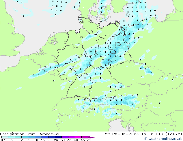 Precipitation Arpege-eu We 05.06.2024 18 UTC