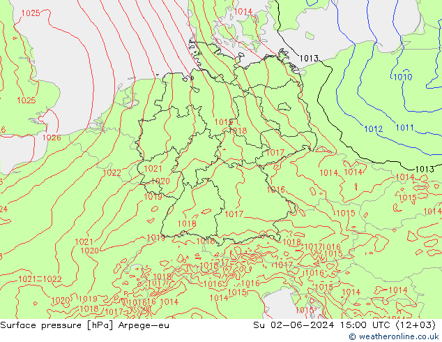 приземное давление Arpege-eu Вс 02.06.2024 15 UTC