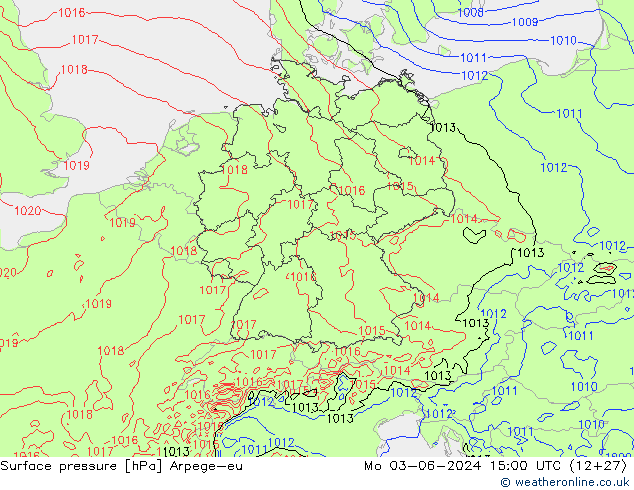 Bodendruck Arpege-eu Mo 03.06.2024 15 UTC