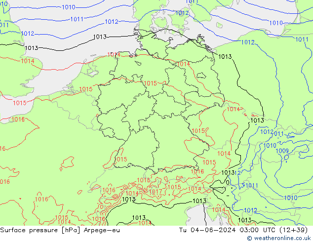 Luchtdruk (Grond) Arpege-eu di 04.06.2024 03 UTC