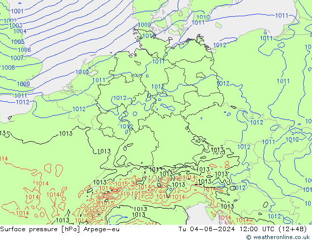 ciśnienie Arpege-eu wto. 04.06.2024 12 UTC