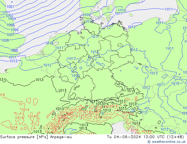 Luchtdruk (Grond) Arpege-eu di 04.06.2024 12 UTC