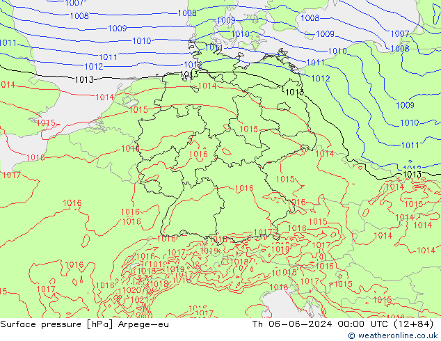 Yer basıncı Arpege-eu Per 06.06.2024 00 UTC