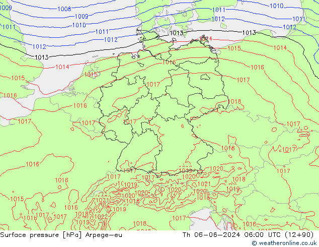 ciśnienie Arpege-eu czw. 06.06.2024 06 UTC